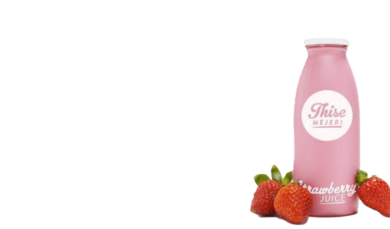 Healthy strawberry milk bottle